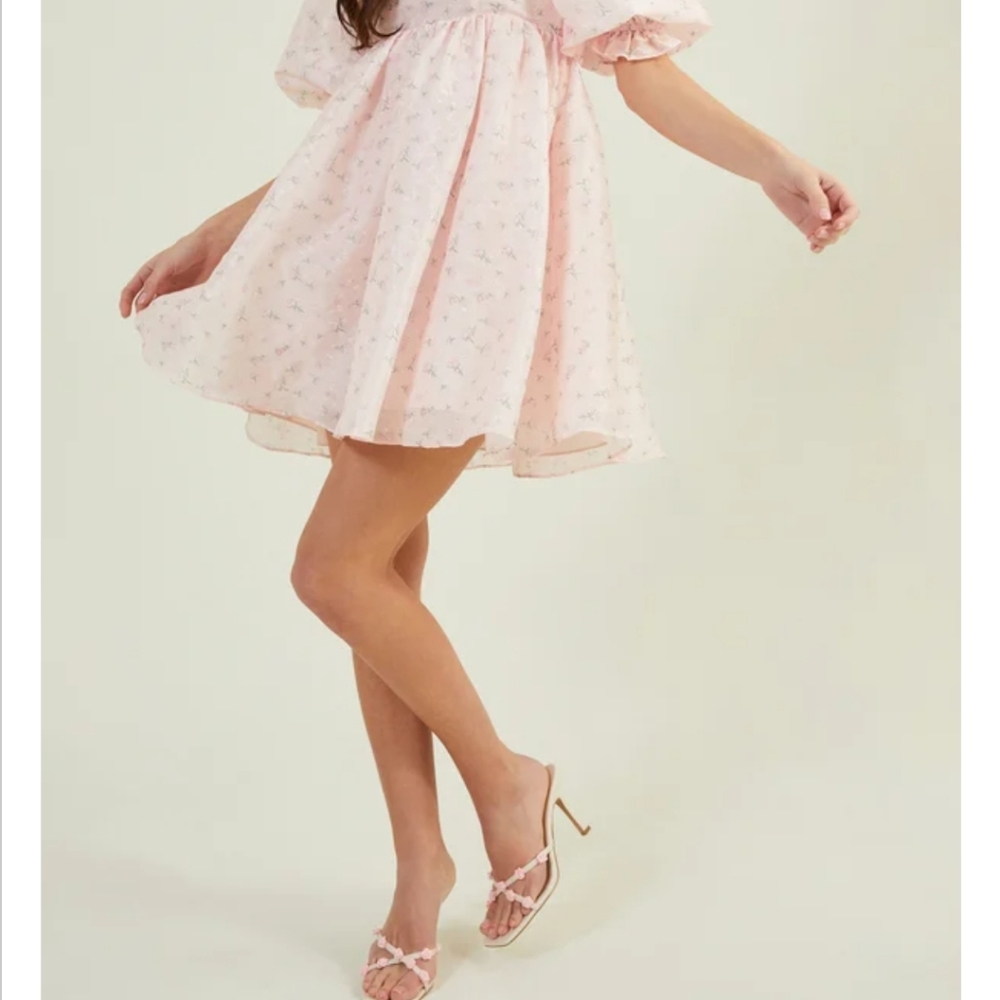 NWT- Altar'd State Pink Floral Mini Dress - Picture 10 of 10